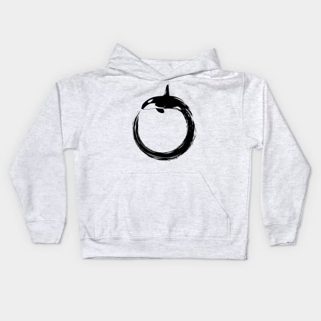 Circle killer Whale Kids Hoodie by albertocubatas